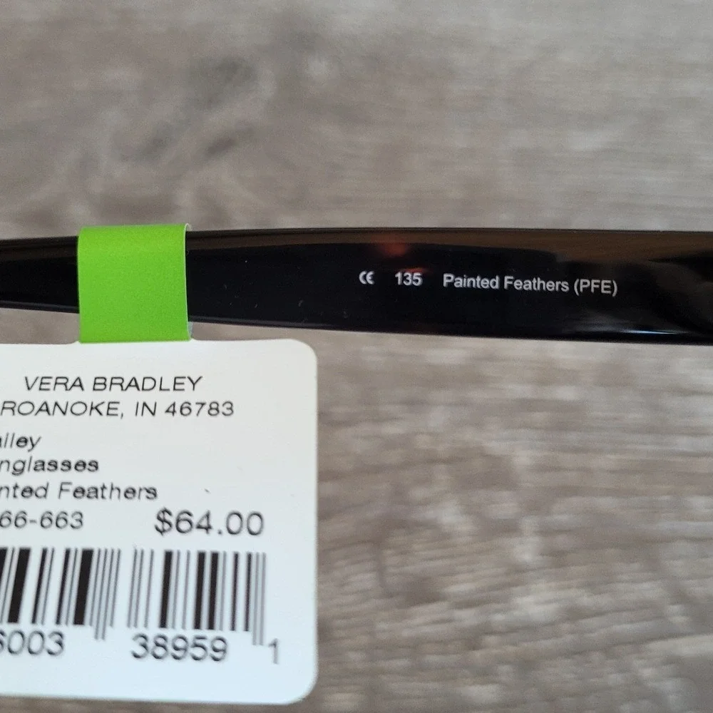 VERA BRADLEY Painted Feathers Sunglasses One Size